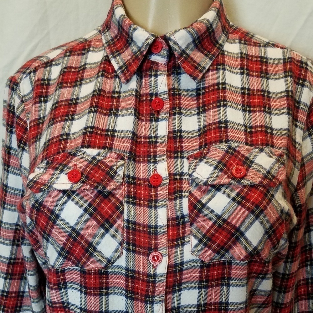 ENVY Me Red Plaid Flannel Shirt - Picture 2 of 6